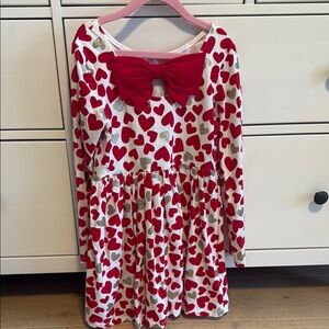 Girls Red Heart Long Sleeve Dress size 6 perfect for Valentines!